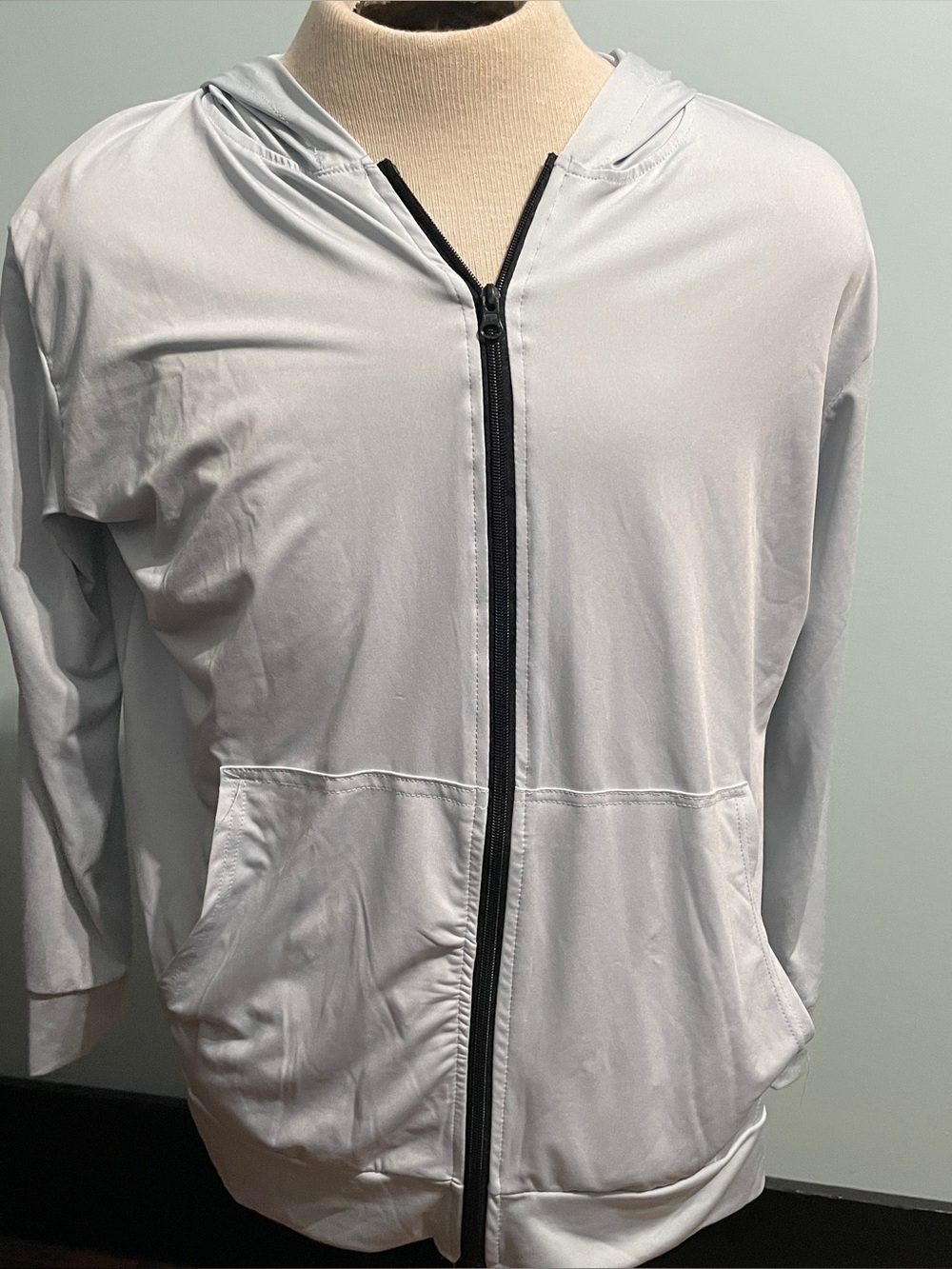 Real Essentials XXL Light Teal Zip Up Sweatshirt